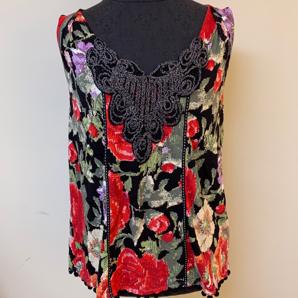 Meadow Rue Anthropologie Tank Pixelated Rose Top